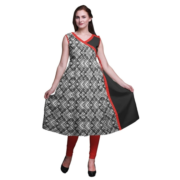 Bimba Printed Tops For Women Sleeveless AngrakhaÂ KurtiÂ Summer Dress For Girls