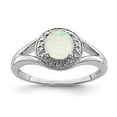 thumbnail image 6 of 925 Sterling Silver Rhodium-Plated Diamond and Created Opal Ring Size 8, 6 of 6