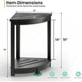 thumbnail image 2 of 18" Wood Corner Shower Bench & Corner Shower Stool with Storage Shelf - Footrest for Shaving Legs - Bath Step for Small Spaces - Perfect for Indoor or Outdoor (Black), 2 of 13