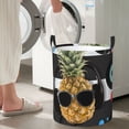 thumbnail image 5 of Sikiie Pineapple With Black Glasses Print Round Dirty Clothes Basket, Waterproof Standing Foldable Storage Basket, for Laundry Room, Bedroom, Bathroom Storage-Small, 5 of 6