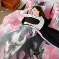 thumbnail image 5 of Feelyou 3D Couple Horse Twin Bedding Sets 7-Piece for Kids, Kawaii Rustic Animal Bedding Comforter Set, Pink Watercolor Reversible Sheet Sets, Luxury Bedroom Decor, 5 of 9