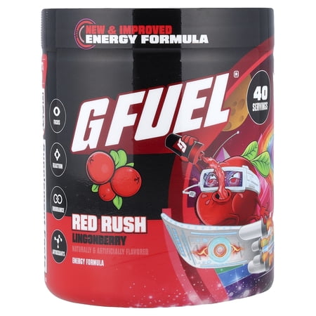 G FUEL Energy Formula, Red Rush Lingonberry, 9.6 oz (272 g)
