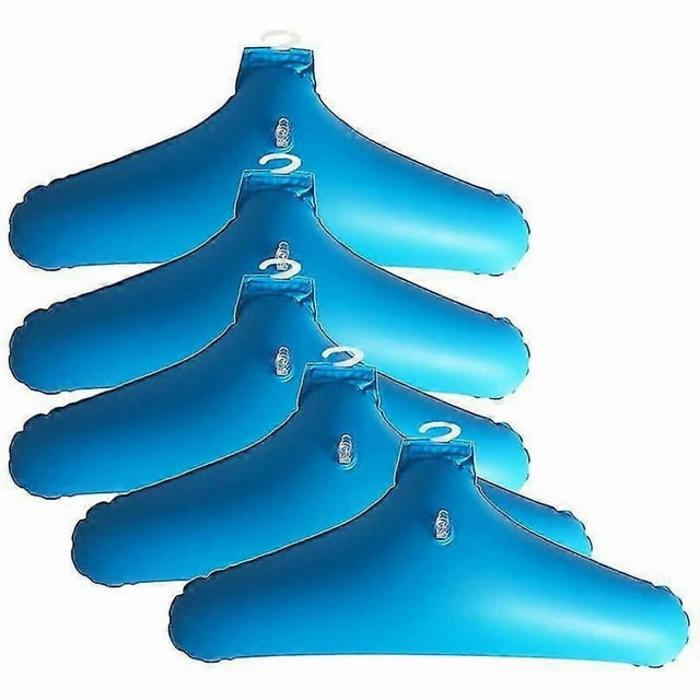 5Pcs PVC Inflatable Foldable Clothes Hanger Rack Non Slip Portable Coat Holder