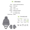 thumbnail image 4 of Coerni Basic Winter Baby Beanie Gloves Boys Girls Knitted Hat Pompom Kids Earflap Hats Warm Toddler Beanie Mittens Set Winter Cap for Baby Boy, 4 of 7