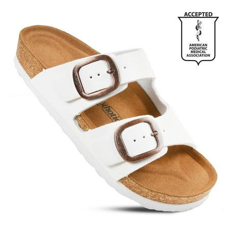 

Aerothotic Arete Arch Supportive Cork Footbed Slide Sandals for Womens