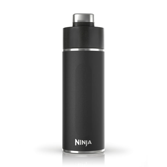 Ninja Thirsti 18 oz Travel Water Bottle, Stainless Steel, Leak Proof, 24 Hours Cold, Black