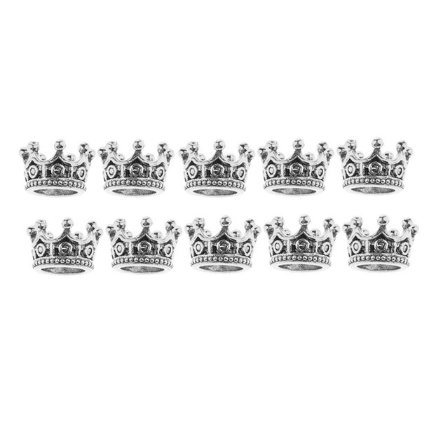 Crown Charms Beads 10 Piezas de Abalorios con Orificio Grande para , Astilla
