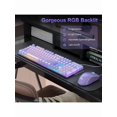 thumbnail image 2 of Gaming Keyboard and Mouse Combo, K1 RGB LED Backlit Keyboard with 104 Key Computer PC Gaming Keyboard for PC/Laptop(White),Violet Purple, 2 of 12
