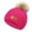 Hot Pink, variant on ICHUANYI Kids Hats with 1 Pom Pom Winter Warm Hat Cold Weather Knit Cute Beanie Cap