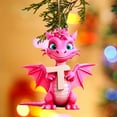 thumbnail image 3 of JilgTeok Christmas Tree Decorations 26 English Letter Dinosaur Pendant for Adults Kids Christmas Ornaments Cute Animal Baby Christmas Acrylic Ornament Hanging Ornament Car Holiday Ornament(3.14in), 3 of 3