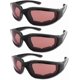thumbnail image 1 of 3 Pair Motorcycle Riding Glasses Padding Goggles Uv Protection Dustproof Windproof Motorcycle Sunglasses For Outdoor Actives, 1 of 4