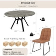 thumbnail image 2 of Extendable Round Dining Table Set for 6 People, 43.3"-59.1" Extendable Kitchen Table with 6 Upholstered Chairs, Space Saving for Kitchen Dining Room (Grey Table+6 U-Shaped Brown Chairs), 2 of 13