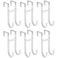 thumbnail image 6 of Wekvgz Hardware Hooks 6/10Pcs Over The Door Hook Metal Door Hanger Double Hook Towel Hanger Organizer with Nonslip Coating Hold Up to 15 kg/33 lbs for Skateboard Clothes Hat Coat Bag, 6 of 15
