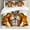 Pale Grey and Marigold, variant on African Duvet Cover Set, Traditional Ornament Striped Pattern Leopard Skin Art, Decorative 3 Piece Bedding Set with 2 Pillow Shams, Calking Size, Umber Brown Marigold, by Ambesonne