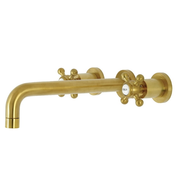 Kingston Brass KS8027BX Metropolitan Two-Handle 3-Hole Wall Mount Roman Tub Faucet in Brushed Brass