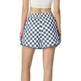 thumbnail image 6 of JWD Women's Checkered Shorts Elastic Waist with Drawstring Plaid Short Pants Beach Summer with Pockets Navy Blue White XL, 6 of 6