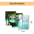 thumbnail image 5 of Canvas Wall Art, Set of 3 Framed Art Prints, Long Boat on Island in Thailand Painting, Natural Landscape Print on Canvas Set, Modern Wall Decor for Bedroom Living Room Office Decor - 12"x16"x3, 5 of 6