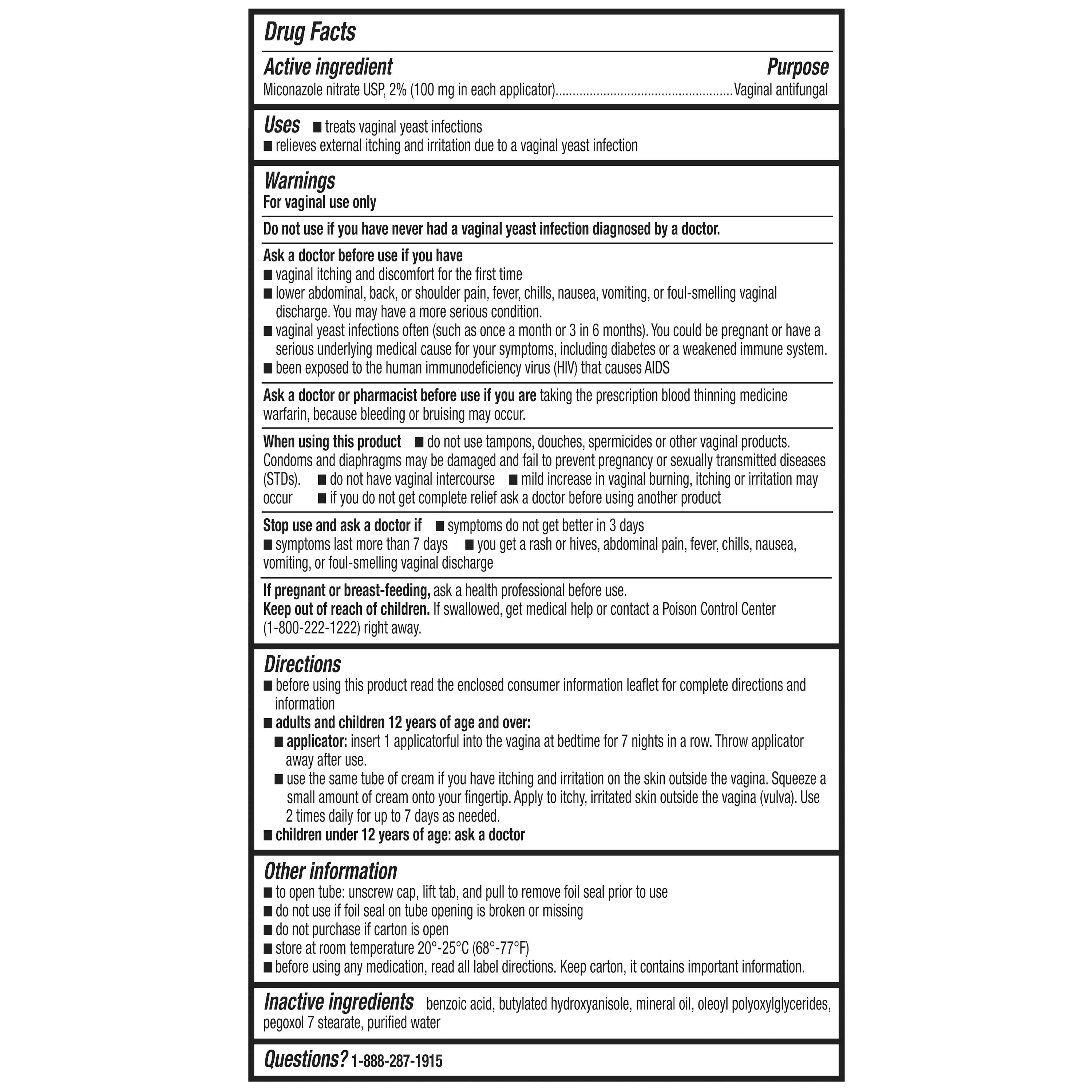 Equate Miconazole 7-Day Antifungal Treatment with Disposable Applicators, 1.59 oz