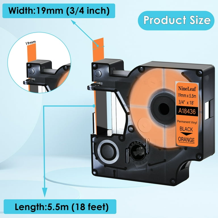 Buy Dymo 18433 Rhino Vinyl Tape 19mm X 5.5m Black On Yellow S0718470