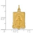 thumbnail image 2 of FJC Finejewelers 14 kt Yellow Gold Solid Polished/Satin Large Rectangle Framed Miraculous Medal 26 x 14 mm, 2 of 6
