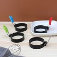 thumbnail image 3 of Blueek 4Pcs Nonstick Egg Ring Stainless Steel Egg Cooking Ring with Anti-scald Handle Pancake Mold for Breakfast Sandwich Egg Muffins, 3 of 7