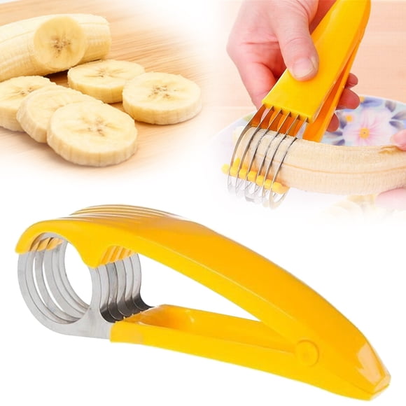 Banana Chopper Cutter Banana Slicer Cutter Manual Slicer for Banana Ham Sausage and Strawberry Stainless Kitchen Tool Vegetable Slicer Tool,Food Chopper,Vegetable Cutter,Kitchen Slicer,Manual Slicer,