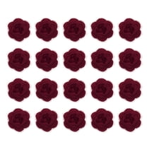 20 Pcs Floral Applique, 3D Flower Lace Applique Sew on Patch Decoration for DIY Craft Projects, 4cm Burgundy