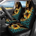 thumbnail image 2 of Yuyamidu 14 PCS Green Leopard Print Car Seat Covers Set Sunflower Steering Wheel Cover Seat Belt Covers Car Armrest Cover Cushion Coasters Headrest Covers Keychain, 2 of 6