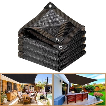 10x20ft Outdoor Encrypted Sun Shade Net, Black Breathable Sun Shade Cloth with Grommets for Plant Cover, Patio Greenhouse, Pergola