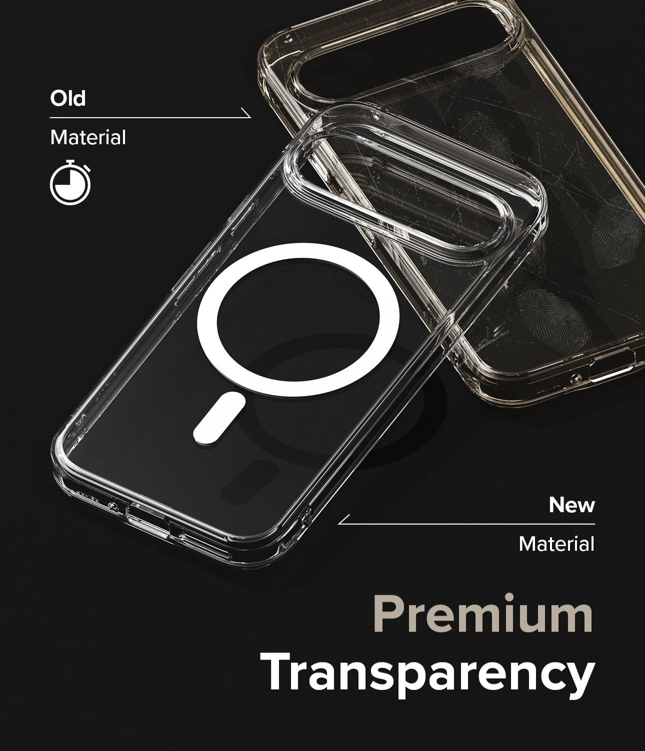 Ringke Pixel 9 Pro / 9 [Fusion Magnetic] Anti-Fingerprint Shockproof Bumper Phone Case Compatible with Magnetic Charger - Clear