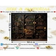 thumbnail image 2 of Medieval Bookcase Tapestry, Vintage Gothic Bookshelf Backdrop Spooky Library Tapestries Wall Hanging Dark Academia Wall Art for Bedroom Living Room Large Office Zoom Background 90.6"x70.9", 2 of 6