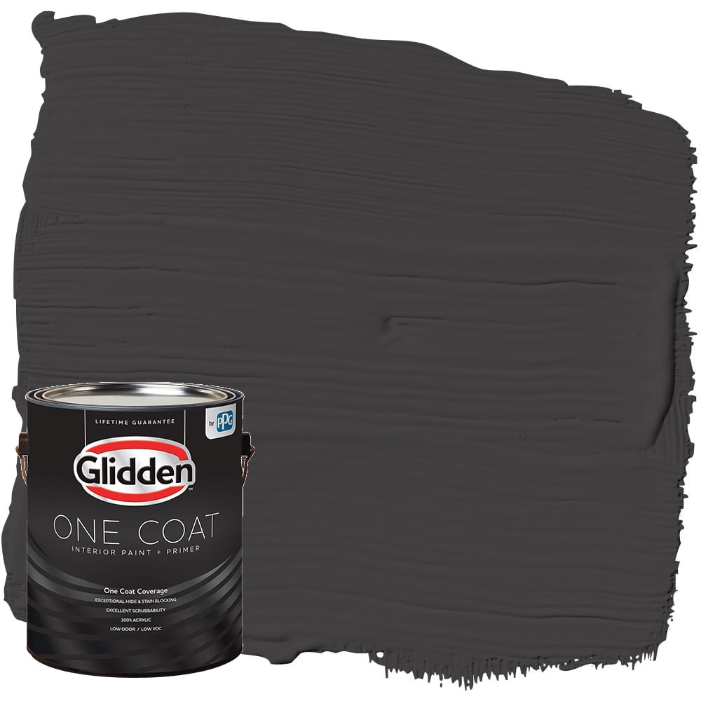 Glidden One Coat Interior Paint and Primer, Black Magic / Gray, 1