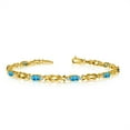 thumbnail image 1 of 14K Yellow Gold Oval Blue Topaz and Diamond Bracelet, 1 of 2