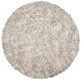 thumbnail image 4 of SAFAVIEH Rio Kynaston Solid Polyester Shag Area Rug, Beige/Ivory, 6' x 6' Round, 4 of 8