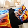 thumbnail image 4 of Erosebridal Sport Soccer Flame Twin Bedding Sets 7-Piece for Boys,Ball Gamer Bedding Comforter Set for Kids Teens,Black Reversible,Microfiber Bedroom Decor, 4 of 6