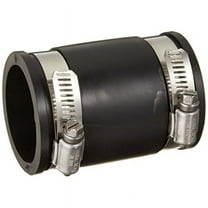 Fernco Stock Coupling P1056-150 - Durable, Stainless Steel Finish - 1-1/2" Pipe Size, Black