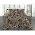 thumbnail image 2 of Ambesonne Leopard Print Quilted Coverlet 3 Pcs, Exotic Wild Cat Skin, King Size, Pastel Brown and Pale Grey, 2 of 4