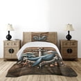 thumbnail image 4 of Ambesonne Nautical Quilted Bedspread Set 2 Pcs, Rustic Maritime Anchor Art, Twin Size, Cocoa and Slate Blue, 4 of 5