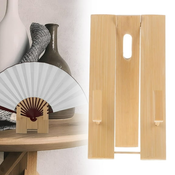 Wall Mounted Hand Fan Display Rack, Wooden Fan Holder Bracket for Chinese,Japanese Hand Fans, Decorative Fan Display Stand for Wall Hanging,home decor, fan holder,Beige,1PC,