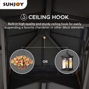 Sunjoy 12’ x 12’ Black 2-Tier Wooden Frame Outdoor Hardtop Gazebo With Ceiling Hook for Patio, Backyard, and Garden