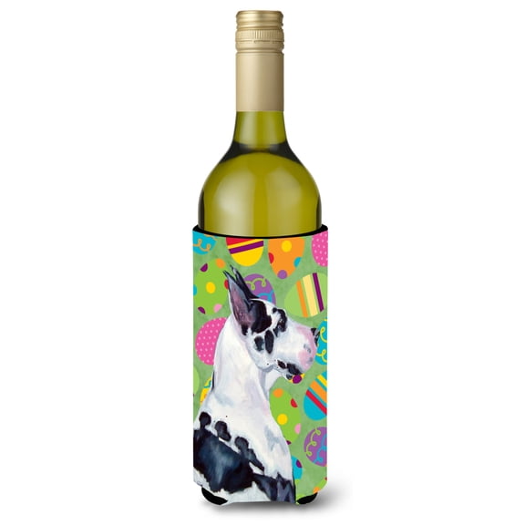 Carolines Treasures LH9416LITERK Great Dane Easter Eggtravaganza Wine Bottle Hugger Wine Bottle multicolor