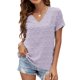 thumbnail image 1 of Tops de verano para mujer, diseño de pompón, cuello en V, manga corta, camisa informal elegante de Color puro para fiesta, oficina y viajes, 1 of 3