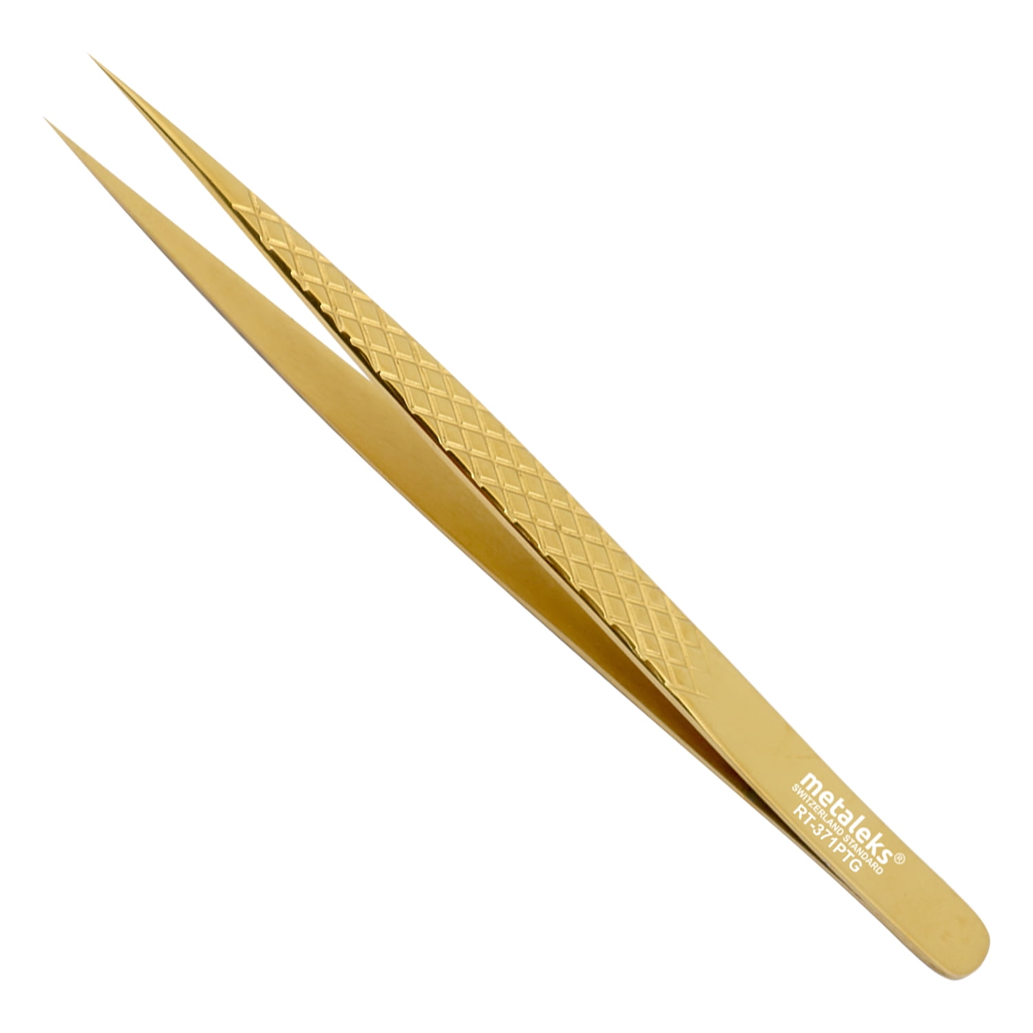 3Pcs Texture Surface Grip Eyelash Extension Tweezers In Japanese Stainless Steel Golden Titanium Coated With Golden Magnetic Kit