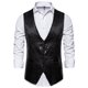 thumbnail image 3 of Chaleco de traje slim fit para hombre: mezcla de algodón y poliéster, color liso, sin mangas, formal/casual para bodas/fiestas, 3 of 5