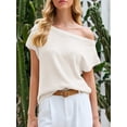 thumbnail image 2 of Sudadera Saodimallsu con hombros descubiertos para mujer, color blanco, 2 of 6