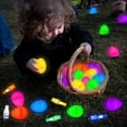 thumbnail image 3 of Prefilled Easter Eggs with 24 LED Finger Light Toys, Glow in The Dark Plastic Party Favors for Kids Easter Basket Stuffers and Egg Hunt, 3 of 7