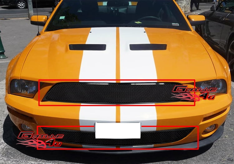 APS Compatible with 2007-2009 Ford Mustang Shelby GT 500 Billet Grille Combo S18-H27676F