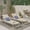 Grey, variant on Olurrisa cacia Wood Adjustable Chaise Lounge with Slat Paneling, Yellow Brown for Patio or Poolside, 400 lbs Capacity