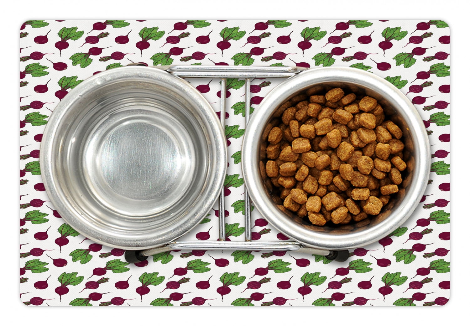 Vegetable Pet Mat for Food and Water, Cartoon Style Whole and Halved