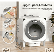 Automatic Cleaning Cat Litter Box 69L Smart Kitty Litter box Self cleaning with Odor Purification System and Waste Bag APP Control Health Monitoring
